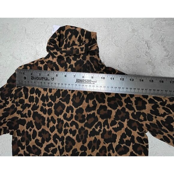 J.Crew Leopard Tissue Turtleneck Top Womens Small Brown Long Sleeve AS072 New - Picture 5 of 8
